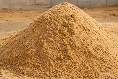 Areia lavada e peneirada